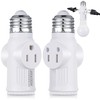 Feekoon 2 Pcs 3 Prong Light Socket Adapter, E26 Light