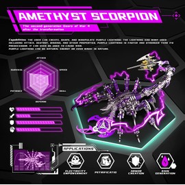 Tirff 3D Metal Jigsaw Puzzle, 3D Metal Jigsaw Puzzles, Laser Cut Puzzles, King Scorpion Model, Construction Toy for Children and Adults, 454 Pieces (Purple)