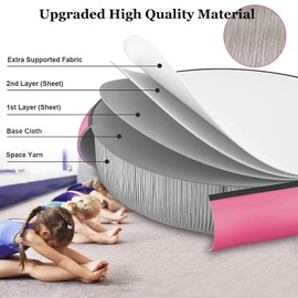 CZGBRO 3.3FT Air Spot Gymnastics Mat, 8" Thick Air Mat Tumble Track Gymnastic Equipment Inflatable Tumbler Backbend Trainer with Electric Pump for Yoga Cheerleading Home & Water Use(Pink)