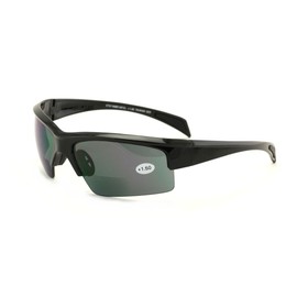 V.W.E. Bifocal High Performance Protective Safety Glasses with Anti Slip Nose Pad and Temples - Sun Reader (Black Lens, 3.00)