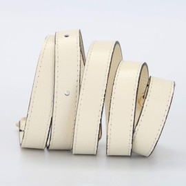 Live Up Full Grain Leather Adjustable Replacement Cross Body Purse Shoulder Strap Handbag Bag Wallet, 2/3” Wide white Size: 2/3" x43"-51"(WxL)