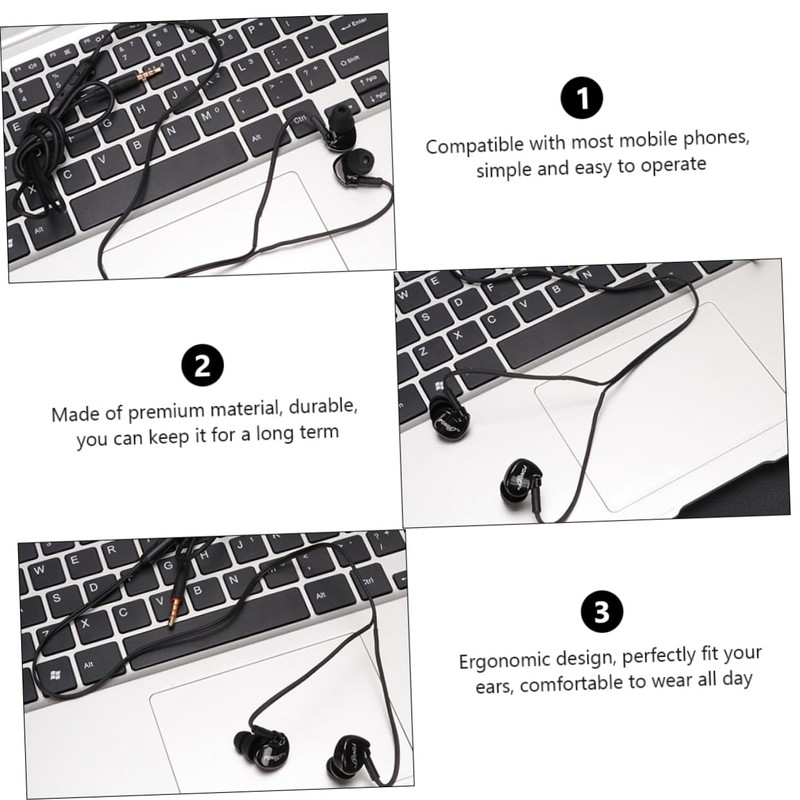 LABRIMP 2pcs Ear Hanging Headphones Comfortable Wired Earbuds for Sports