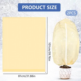 WAYBWZDQ Pack of 2 Winter Protection for Plants, 100 x 80 cm, Winter Protection Cover, Frost Protection Cover, Plant Protection Bag, Frost Protection, Winter Plant Cover, for Plants, Weatherproof,