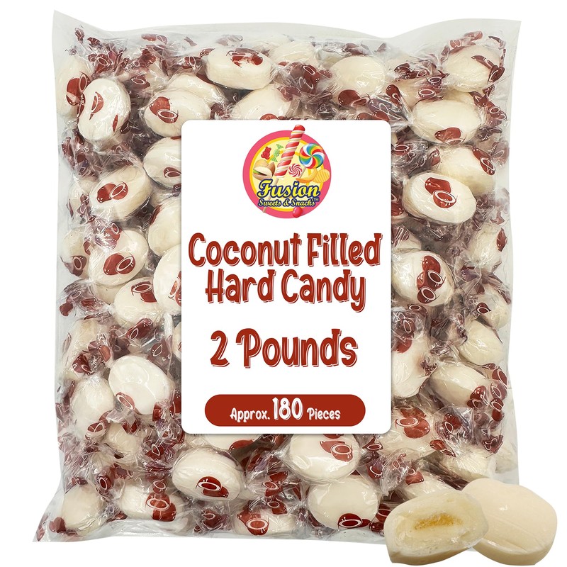 Coconut Hard Candy - 2 Pounds Individually Wrapped Candy, Creamy