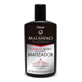 Shampoo Matizador Malandro Platinum 450mL Cabellos Canos Hombres