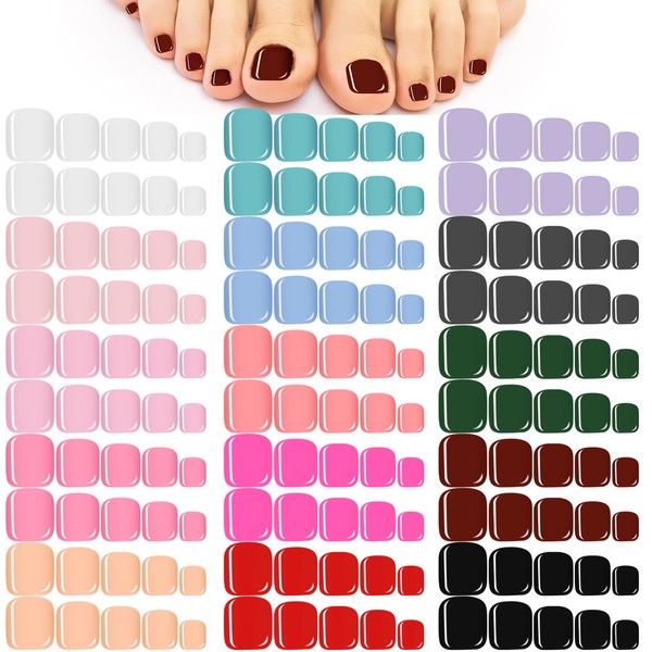Maitys 720 Pieces Fake Toenails Short False Toe Nails Press