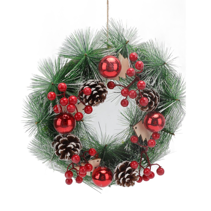 Christmas Wreath Hand Made Simulation Pine Cone Wreath Christmas Gift