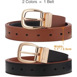 Faded Glory WOMEN'S REVERSIBLE BLACK BROWN BELT White Stag SM  Small Medium Size