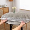 Clear Round Vinyl Fitted Tablecloth 48inch Waterproof Elastic Edge Plastic