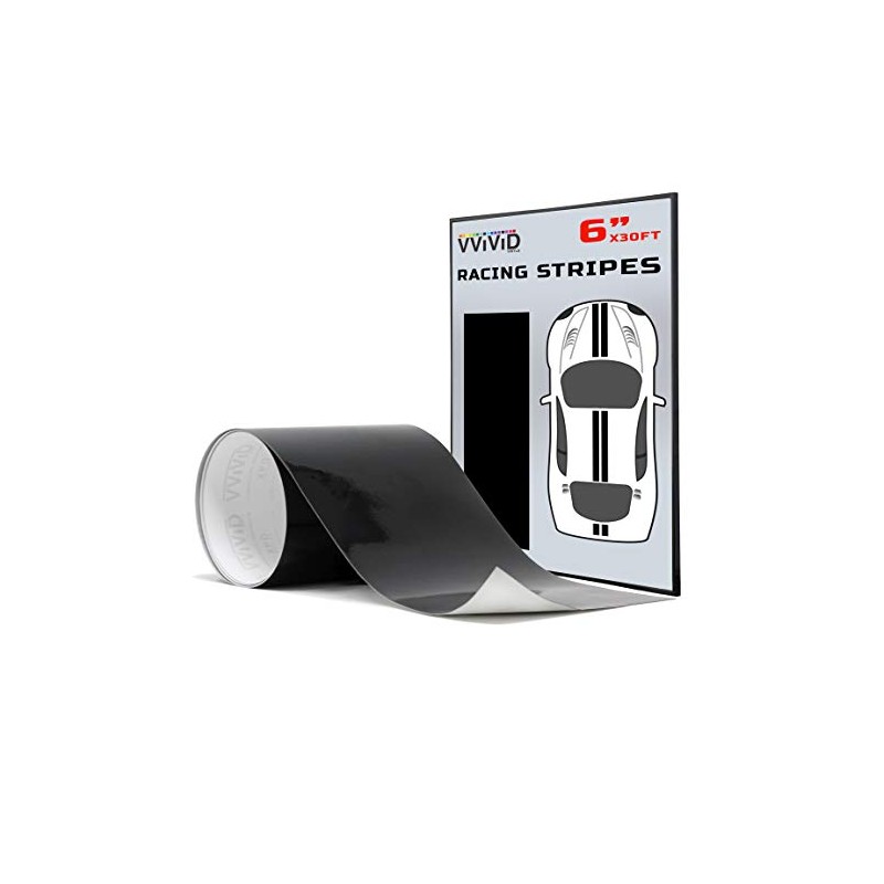 VViViD Gloss Black Adhesive Vinyl Racing Stripe Wrap Film Roll