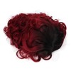 Curly Short Wig Wine Red Women Wig Gradient Color Adjustable