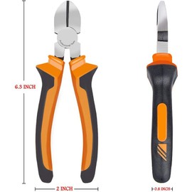 BOENFU 6 Inches Craft Wire Cutters Heavy Duty Chicken Wire Cutters Diagonal Cutting Pliers Faux Flowers Wire Clippers, Orange