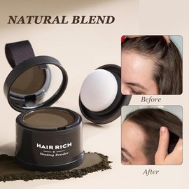 Hairline Shadow Polvo Para Rayitas, Polvo para Retocar Raíces, Corrector Para Las Raíces Del Cabello, Para Cubrir Las Sombras Para El Cabello, Uso Para Rellenar El Debilitado (Café claro)