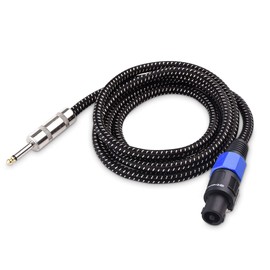 Cable Matters Premium Braided 12AWG 1/4 Inch TS to Speaker Cable 6 ft Compatible with Speakon NL4FC Port