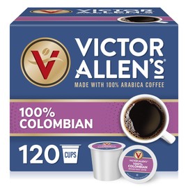 Victor Allen's Coffee 100% Colombian, Medium Roast, 120 Count, Single Serve Coffee Pods for Keurig K-Cup Brewers
