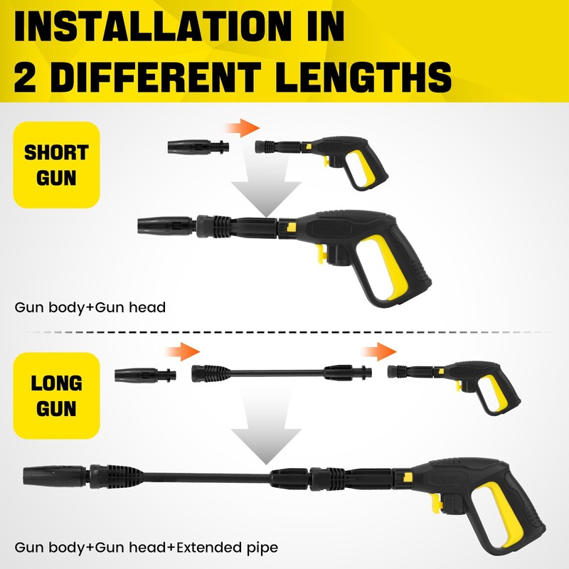 Hierbla Replacement Pressure Washer Gun with Extension Wand, for Replacing