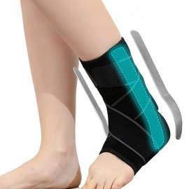 PURFUN 1Pc Breathable Ankle Brace with Aluminum Strips for Adults Teens, Adjustable Compression Ankle Stabilizer Splint Support for Sprain, Tendonitis, Injury Recovery, Running, Volleyball