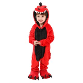 IPENNYE Dinosaur Kigurumi Kids Costume Animal Pajamas, Warm Flannel Children, Cosplay Costume, Cute, Dinosaur Costume, Room, Cold Protection, Room Wear, Children's Clothing, Winter, Halloween,