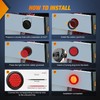 Nilight 4Inch Round Trailer Tail Light 2PCS 24LED Red Stop
