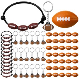 Nosiny 108 Pcs Football Party Favors Bulk 36 Pcs Football Keychain Gifts 36 Pcs Football Stress Balls 36 Pcs Football Charm Bracelets for Team Birthday Party Supplies
