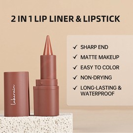JIMYAUQIN 3Pcs Liner Lipstick, Matte Shades, Precision Tip Applicator, Long-lasting Color (Milky Tea+Caramel+Grapes, 3Pcs)
