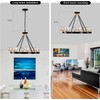 SYGELER Matte Black + Gold Wagon Wheel Chandelier Farmhouse Crystal