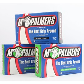 Mrs Palmers 1 x Base Coat and 2 x Cold Water Top Coat Surfboard Wax