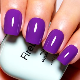 Firedeep Deep Purple Gel Nail Polish,0.54 Fl Oz Large Bottle Dark Purple Color Soak Off UV LED Nail Gel Polish Autumn Winter Nail Art Starter Manicure Salon DIY at Home 1Pcs