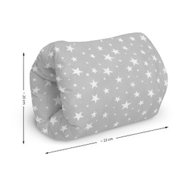 Amilian Baby Small Nursing Pillow with Filling, Pillow, Nursing Muff: Approx. 22 x 20 cm, for On the Go; Arm Tunnel, Arm Pillow, Breastfeeding Pillow, Bottle, Small Stars Grey