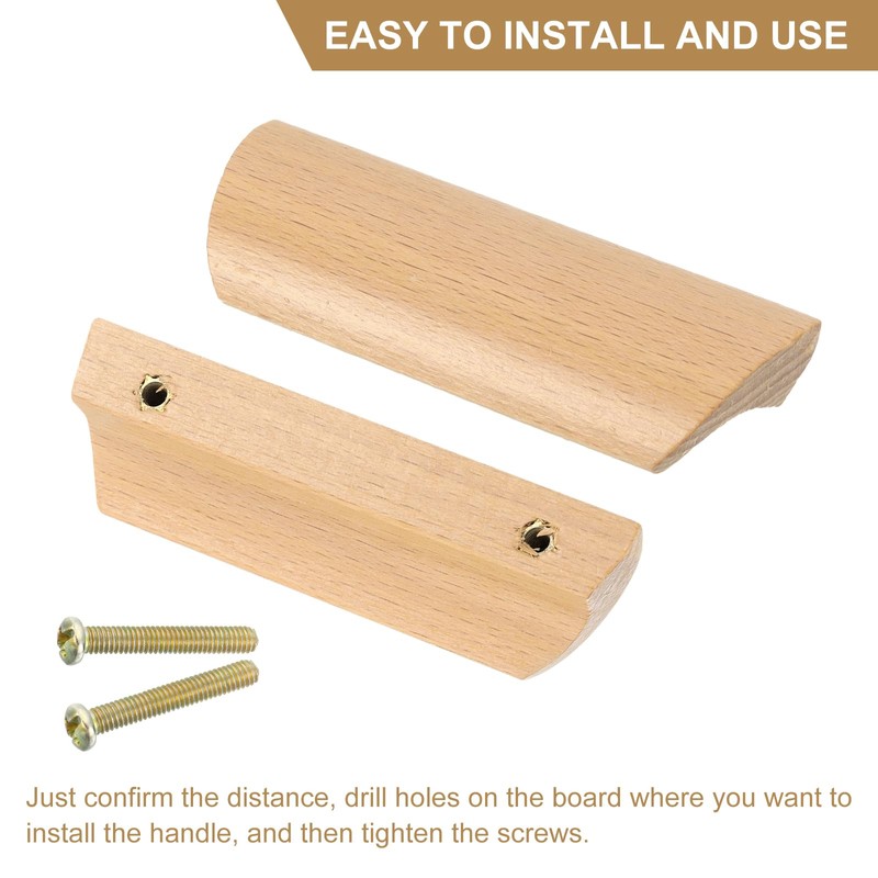 sourcing map 12Pcs Wood Drawer Pulls Handles, 64mm/2.52" Hole Spacing