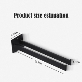 Bathroom Double Towel Rail Wall Mounted, No Drilling Wall Mounted Stainless Steel Towel Rail Modern Design(39cm)