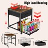 Housolution Mobile Mini Fridge Stand with Storage, Height-Adjustable Mini Beverage