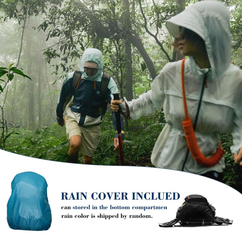 Long Keeper 40L Hiking Backpack Camping Daypack with Waterproof Rain