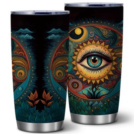 ATHAND Evil Eye 20 Oz Insulated Tumblers with Lid | Stainless Steel Vacuum Tumbler Travel Coffee Mugs | Best Birthday Gifts For Women,1 Pcs