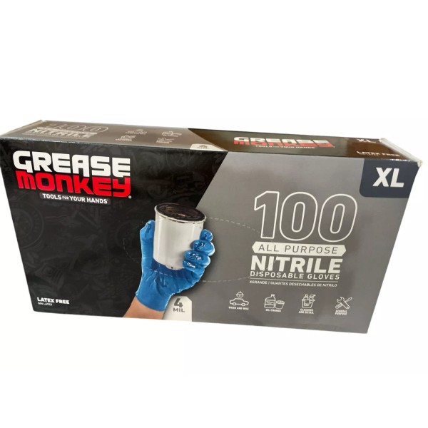 Grease Monkey All Purpose Nitrile Gloves, Size XLarge 1 Box