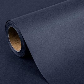 Flyhill Navy Blue Recyclable Kraft Paper Roll-17in x 32.8Ft-46.8sqft-Reversible Gift Wrap Roll for Covering Books,Painting,Kids Doodling,Bouquet Flower,All Holiday,Birthday