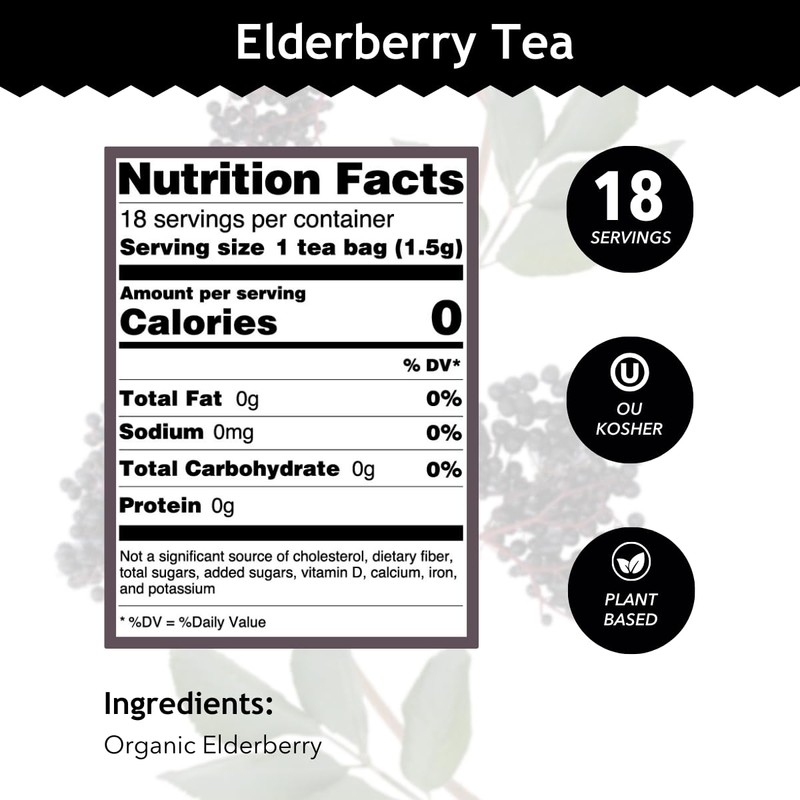 Buddha Teas - Organic Elderberry - Herbal Tea - For