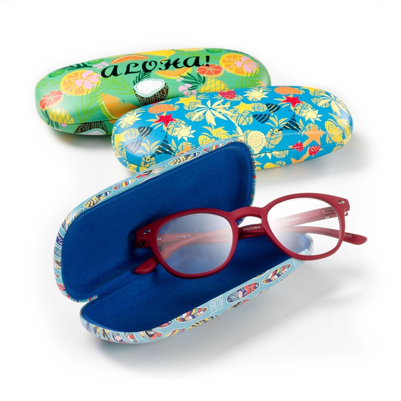FEFI - Sturdy hard case "Aloha" glasses case with cleaning