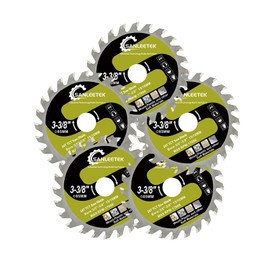 Wood Cutting Circular Saw Blade - 5pcs 85mm TCT Circular Cutting Disc SANLEETEK 24T Cutting Blade for Cutting Wood Plastic Plywood and Composite Materials with a Washer 3/8"-9/16"(10-15mm)