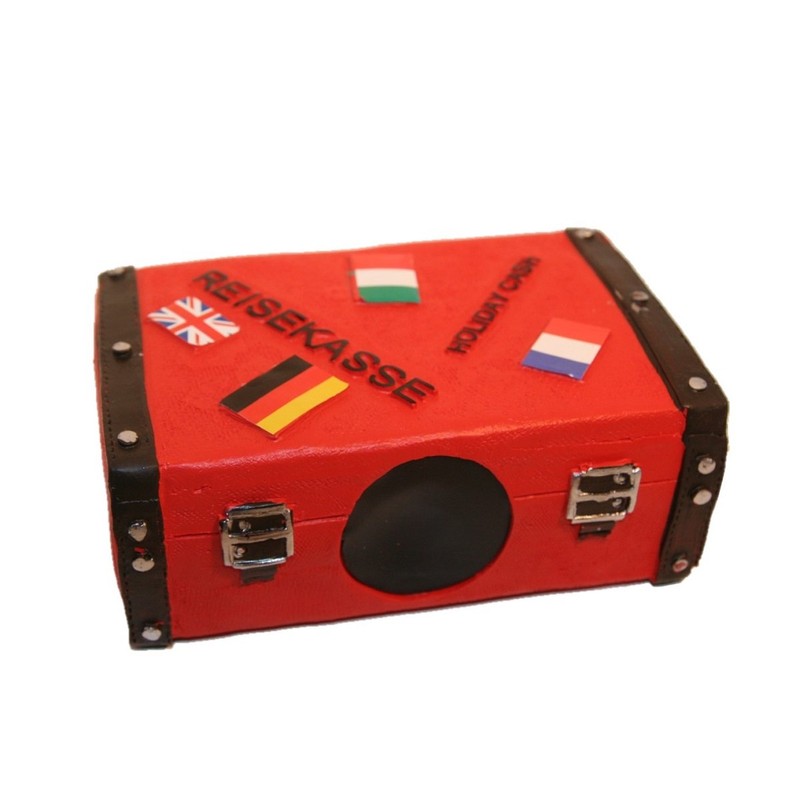 Money Box Suitcase Red Travel Suitcase 14 x 11.5 cm