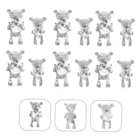 FRCOLOR 40pcs Bear Nail Art Charms Cute Manicure Decor for Creative Nail Designs Cartoon Bear Accessories for Home and Salon Use
