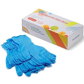 Kids Gloves Disposable for 4-10 Years - Latex and Powder Free Festival Preparation  Crafting Painting Gardening - Color: Blue