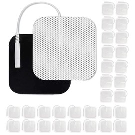 30 Piezas Almohadillas de Electrodos Para Fisioterapia, Parche de Electrodos de Reutilizables, EMS Unit Almohadillas de Repuesto para Electrodos, Compatibles con TENS/EMS, para Masaje Corporal