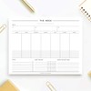 Bliss Collections Minimalist Weekly Planner Tear Off Pad, 50 Undated Sheets, Desk Notepad, Daily Calendar, Task Planner, To Do List, Habit Tracker, 8.5x11
