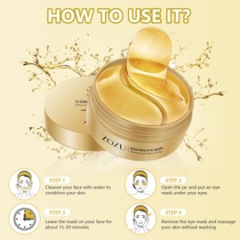 60 Pads Augenpads,Eye Pads Wiederverwendbar Anti Aging-Augenpads Gegen Augenringe Feuchtigkeit Spendende Augenmaske Augenringe Entfernen Eye Patch Tränensäcke,Falten Und Puffiness mit Hyaluronsäure