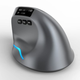 docooler Kabellose Maus, F-26C Optische Maus mit Dual-Modus, wiederaufladbar und leise, 2,4 GHz, BT Grau