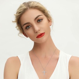 STARCHENIE Stethoscope Cross Pendant Necklace 925 Sterling Silver Angel Wings Heart Nurse Jewelry for Women April White