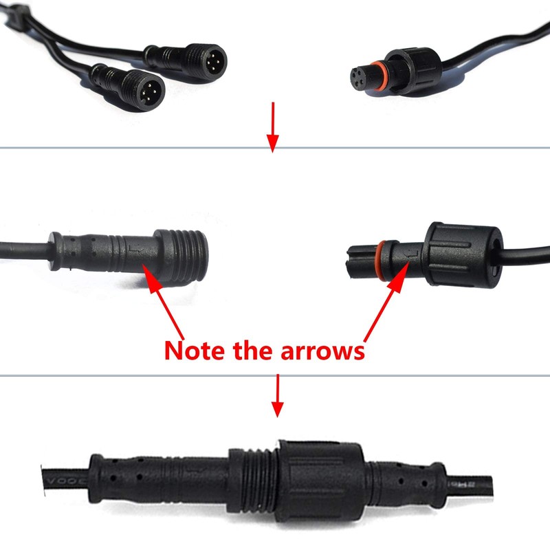 NBWDY Waterproof 1-2 Y Extension Cable Wire Cord Set for