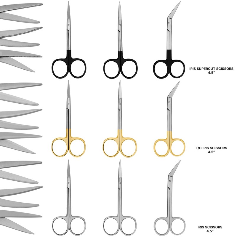 Iris Scissors 4.50" Str/Cud/Angled TC Tungsten Carbide, Supercut O.R. Grade