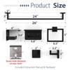 5-Piece Matte Black Bathroom Towel Bar Set,24" Bathroom Hardware Kit